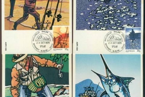 Australia-1979-Fishing-4x-Maxicards-lot80445