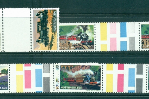 Australia-1979-Trains-Gutter-Pairs-MUH-lot33987