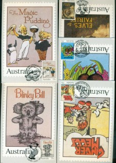 Australia-1985-Childrens-Books-5x-Maxicards-lot80411