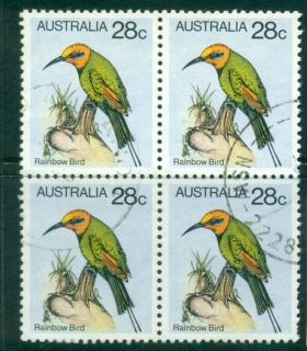 Australia-1980-28c-Rainbow-Bird-Blk-4-FU-lot34389