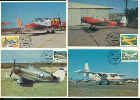 Australia-1980-Aircraft-4x-Maxicards-lot80478