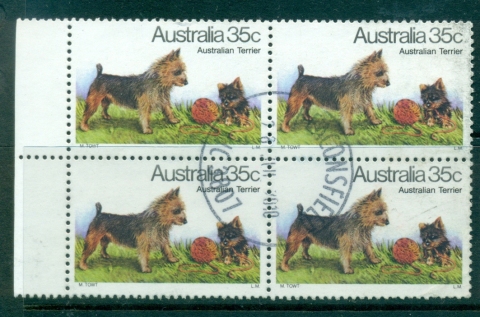 Australia-1980-Dogs-35c-Terrier-Blk-4-FU-lot34306