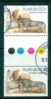 Australia-1980-Dogs-50c-Cattle-Dog-Gutter-pr-FU-lot34343