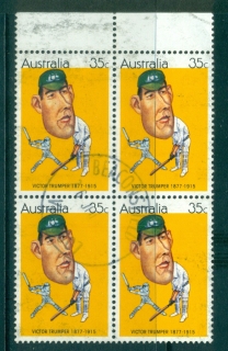 Australia-1981-Australian-Sportsmen-35c-Victor-Trumper-Cricker-Blk-4-FU-lot34319