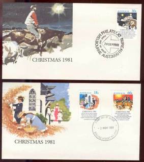 Australia-1981-Xmas-2-FDC-Lot13767