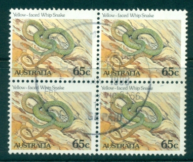 Australia-1982-65c-Yellow-faced-Whip-Snake-Blk-4-FU-lot34446