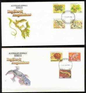 Australia-1982-Reptiles-Amphibians-II-2-FDC-Lot13695