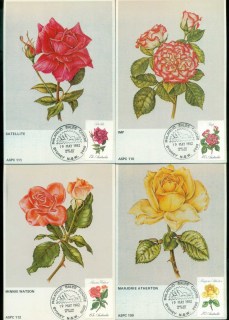 Australia-1982-Roses-4x-Maxicard-lot80496