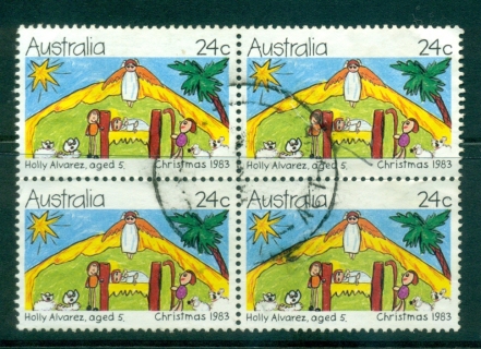 Australia-1983-Xmas-24c-Blk-4-FU-lot34425