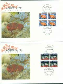 Australia-1984-Marine-Life-I-Blks-4-Victor-Harbour-SA-6xFDC-Lot50369