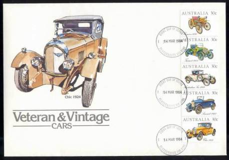 Australia-1984-Vintage-Car-Strip-FDC-Lot14114