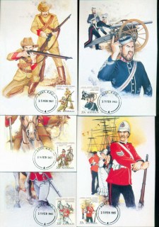 Australia-1985-Colonial-Military-Uniforme-5x-Maxicards-lot80388