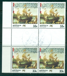 Australia-1985-Terra-Australis-33c-The-Eendracht-Gutter-Blk-4-FU-lot34491