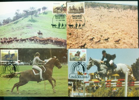 Australia-1986-Australian-Horses-4x-Maxicards-lot80413