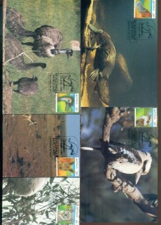 Australia-1986-Australian-Wildlife-5x-Maxicards-lot80453