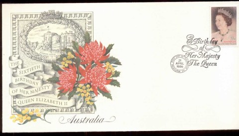 Australia-1986-QEII-60th-Birthday-Fleetwood-FDC