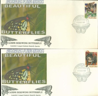 Australia-1987-Butterflies-Melb-Zoo-2x-PSE-Lot20763