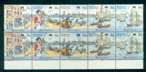 Australia-1987-First-Fleet-Departure-2x-Str-5-CTO-lot52208