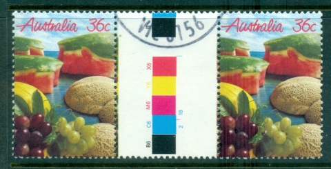 Australia-1987-Fruits-36c-Gutter-pr-FU-lot34342