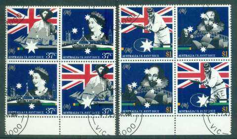 Australia-1988-Bicentenary-Joint-UK-Blk-4-CTO-lot52151