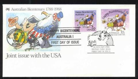 Australia-1988-Joint-USA-FDC-Lot12328