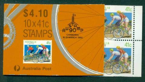 Australia-1989-4.jpg.10-Cycling-B158-Cb-1-Austamp-90-Opt-3K-Part-perf-LHS-Booklet-Lot25987