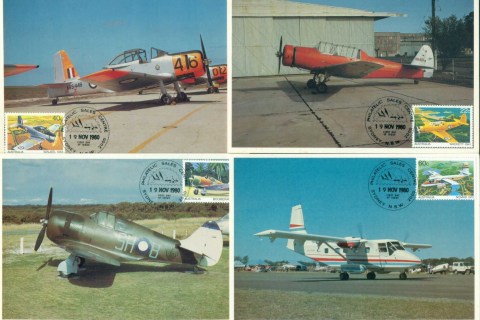 Australia-1980-Aircraft-4x-Maxicards-lot80478