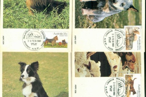 Australia-1980-Dogs-5x-Maxicards-lot80446
