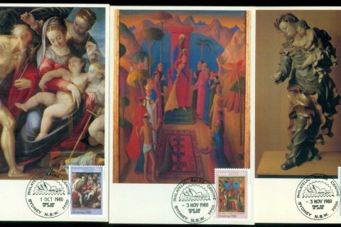 Australia-1980-Xmas-3x-Maxicards-lot80477