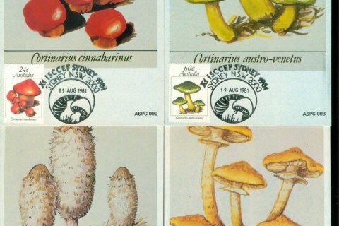 Australia-1981-Funghi-4x-Maxicards-lot80488