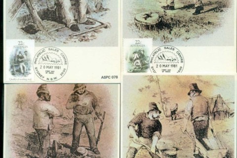 Australia-1981-Gold-Rush-4x-Maxicards-lot80484