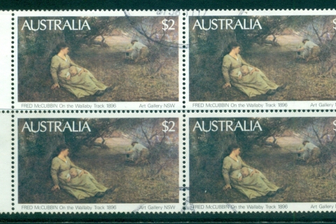 Australia-1981-Painting-2-Wallaby-Track-Blk-4-FU-lot34420
