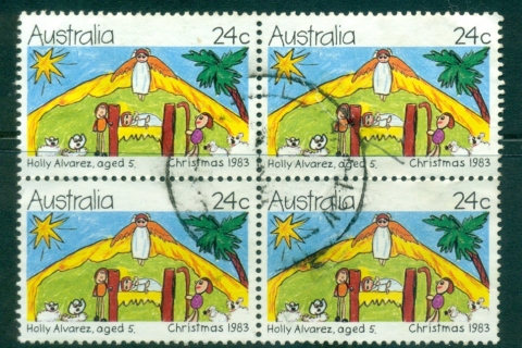 Australia-1983-Xmas-24c-Blk-4-FU-lot34425