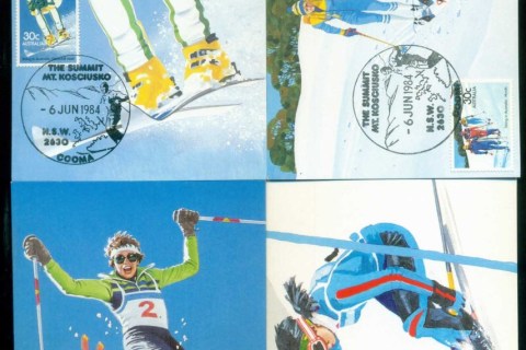 Australia-1984-Skiing-4x-Maxicards-lot80471