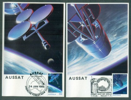 Australia-1986-Aussat-2x-Maxicards-lot80407