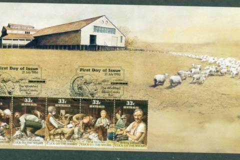 Australia-1986-Folklore-Click-go-the-Shears-Maxicard-lot80463