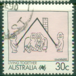 Australia-1988-Living-Together-30c-FU