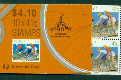 Australia-1989-4.jpg.10-Cycling-B158-Cb-1-Austamp-90-Opt-3K-Part-perf-LHS-Booklet-Lot25987