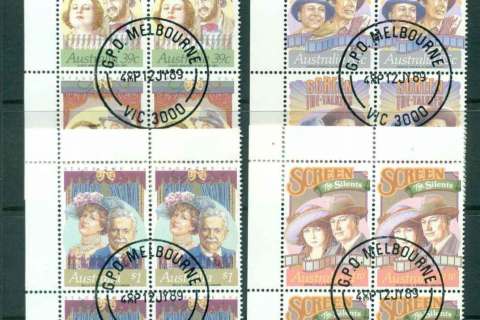 Australia-1989-Stage-Screen-Blks-4-CTO-lot52167