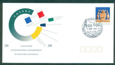 Australia-1990-Centenary-of-Responsible-Government-Pictorial-Postmark-FDI-PSE-lot52260