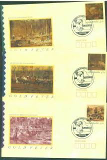 Australia-1990-Gold-fever-Brisbane-Stamp-Show-Pictorial-Postmark-FDI-3xPSE-lot52240