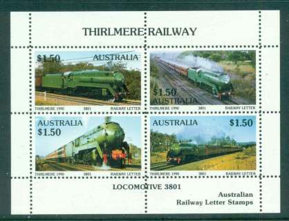 Australia-1990-Thirlmere-Railway-Trains-MS-MUH-lot51868