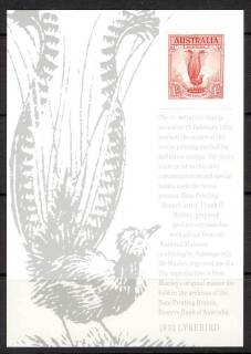 Australia-1991-20-Replica-Card-Lyrebird-Lot14153