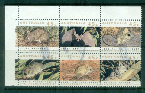 Australia-1992-Endangered-Wildlife-Blk-6-FU-lot81806