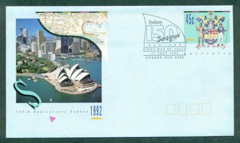 Australia-1992-Sydney-150th-Anniv-Pictorial-Postmark-FDI-PSE-lot52269