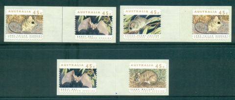 Australia-1992-Threatened-Species-PS-3x-pr-coil-join-MUH-lot34571