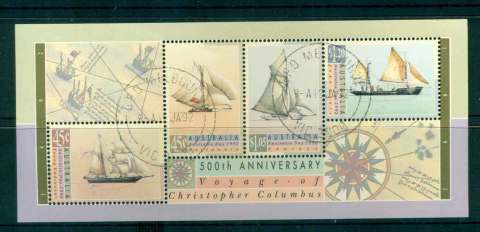 Australia-1992-Voyage-of-Columbus-MS-FDI-CTO-lot52110