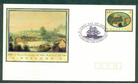 Australia-1993-Arrival-of-the-Bellona-Pictorial-Postmark-FDI-PSE-lot52289