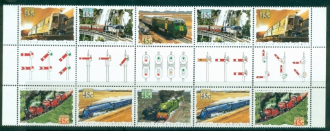 Australia-1993-Trains-Gutter-Blk-10-MUH-lot34607