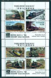 Australia-1994-Thirlmere-Railway-Trains-Opt-Hong-Kong-2xMS-MUH-lot51875